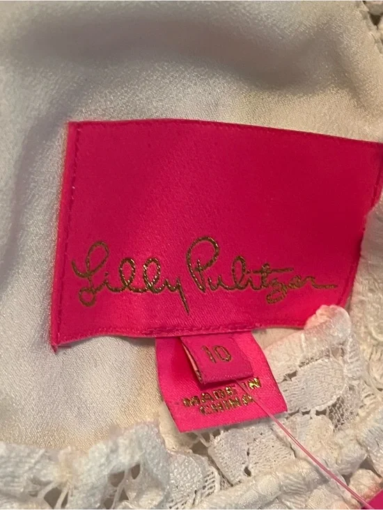 Lilly Pulitzer Averi Lace Dress Size 10 White Coconut Long Sleeve NWT - Picture 5 of 9